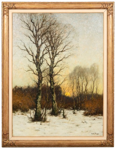 Cornelis Kuijpers ( 1864 – 1932 ) - Sunset in a Winter Forest
