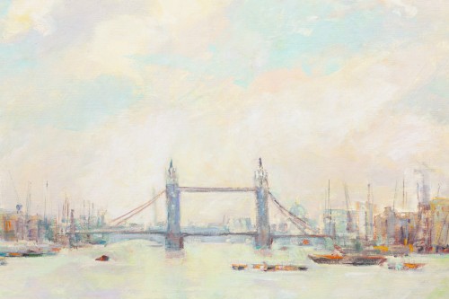 20th century - Charles Hug (1899 – 1979) - River Thames And Tower Bridge