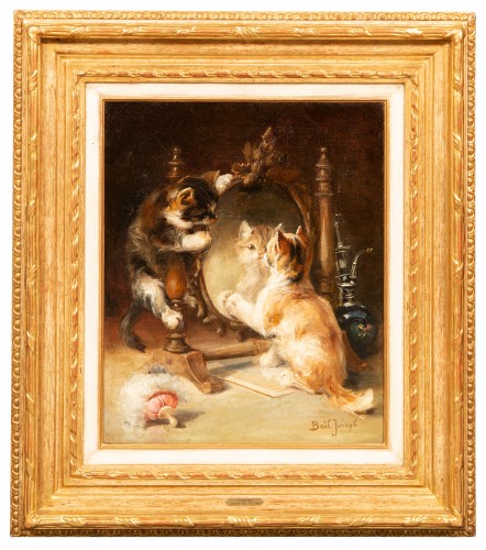 Joseph Bail (1862 – 1921) - Cats Playing Around A Mirror