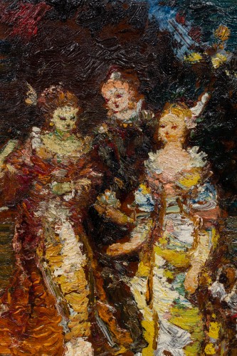  - Adolph Monticelli (1824 - 1886) - Quatre figures dans un parc
