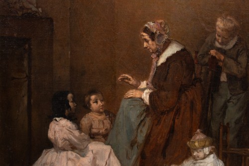 XIXe siècle - Théodule Augustin Ribot (1823 – 1891) - La Leçon de Chant