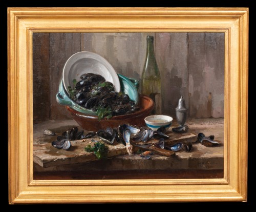 August Willem Van Voorden (1881 - 1921) - Still Life after a Meal of Mussel - Paintings & Drawings Style 