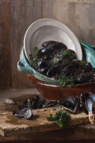 August Willem Van Voorden (1881 - 1921) - Still Life after a Meal of Mussel - 