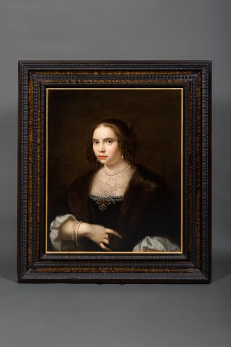 Tableaux et dessins Tableaux XVIIe siècle - Portrait de Dame  - F.Bol ft 1635 (c.r.)