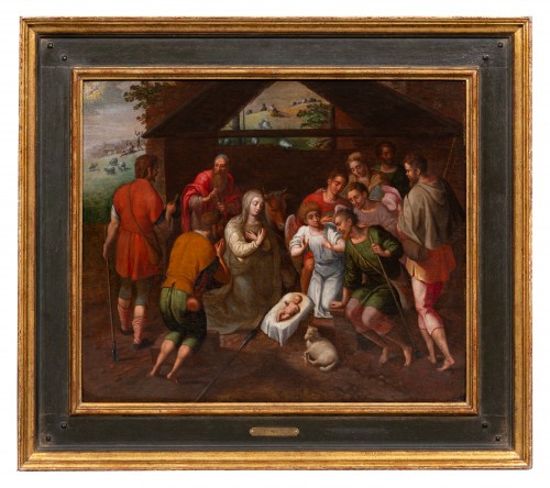 Gillis Mostaert (1534 – 1598 Antwerp) - Adoration of the Shepherds