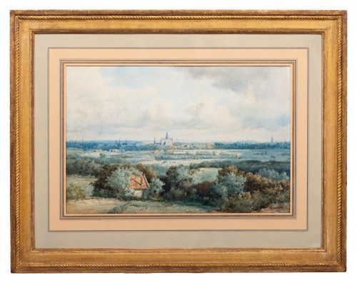 Johannes Joseph Destrée (1827 – 1888) -  View Of Haarlem With The St. Bavo