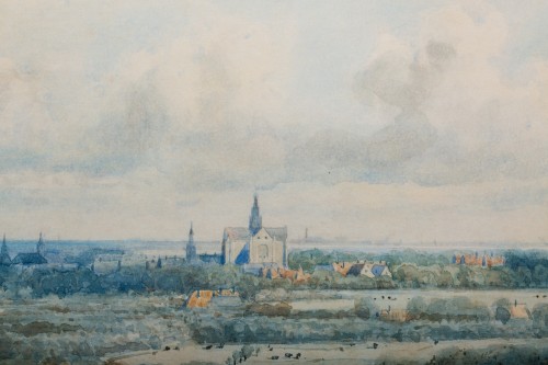 Antiquités - Johannes Joseph Destrée (1827 – 1888) - Vue de Haarlem avec la cathédrale Saint-Bavo