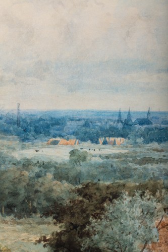 Antiquités - Johannes Joseph Destrée (1827 – 1888) - Vue de Haarlem avec la cathédrale Saint-Bavo