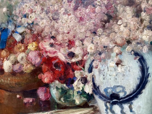 Tableaux et dessins Tableaux du XXe siècle - Fernand Toussaint (1873 – 1956) - 'Nature morte avec fleurs dans un vase'