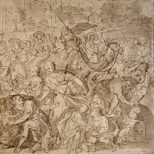 Tableaux et dessins Tableaux XVIIe siècle - Frans Francken Le Jeune (1581 - 1642) - Le Départ Des Israélites d' Égypte – l'Exode