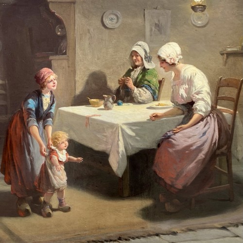 Paintings & Drawings  - Bernard J. Blommers (1845  – 1914) - The First Steps