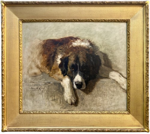 Henriëtte Ronner- Knip (1821 – 1909) - Portrait d'un chien de montagne bernois