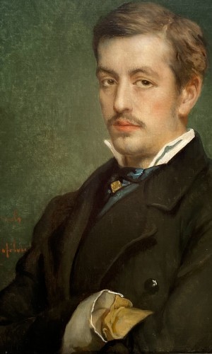 Jean François Portaels (1818 – 1895) - Portrait d'un homme en manteau noir - Tableaux et dessins Style Louis-Philippe