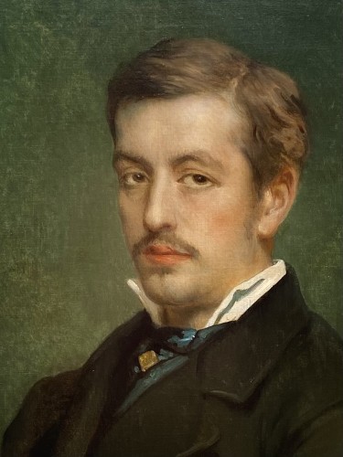 Tableaux et dessins Tableaux XIXe siècle - Jean François Portaels (1818 – 1895) - Portrait d'un homme en manteau noir