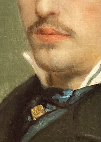 Jean François Portaels (1818 – 1895) - Portrait d'un homme en manteau noir - Valentina Safarian Fine Art