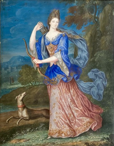 Diane, déesse de la chasse, École française vers 1660  - Tableaux et dessins Style Louis XIV