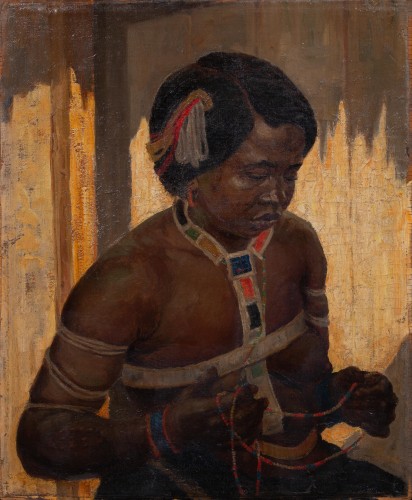 Alfred Richard Martin (1871 – 1939) - Portrait Of A Zulu Girl - 