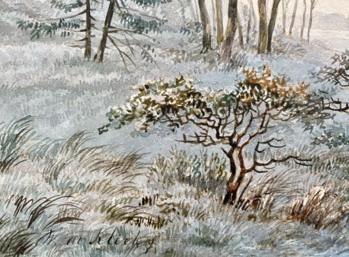 Willem de Klerk (1800 – 1876)  - Paysage d'hiver avec une charrette - Valentina Safarian Fine Art