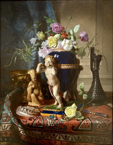 David De Noter (1818 – 1892) - Nature morte avec un vase en lapis - Valentina Safarian Fine Art