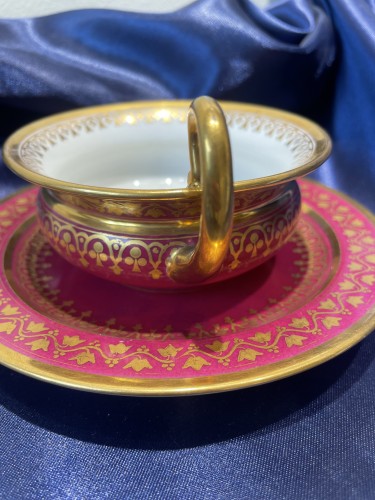 Porcelain & Faience  - Hancarville teacup and saucer in Sèvres hard porcelain