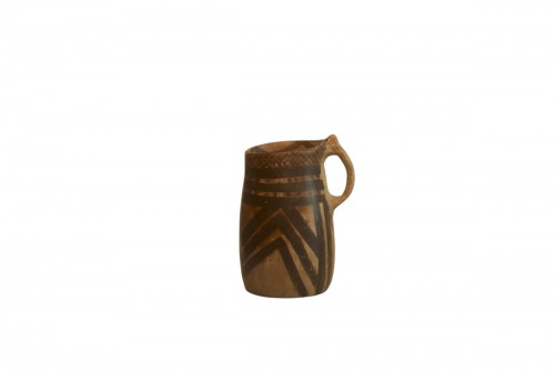 Neolithic earthenware handled cup in a "beer mug" form