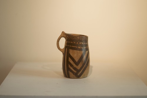 Neolithic earthenware handled cup in a &quot;beer mug&quot; form - Ancient Art Style 