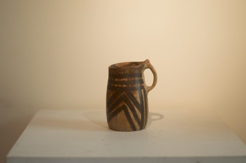 Ancient Art  - Neolithic earthenware handled cup in a &quot;beer mug&quot; form