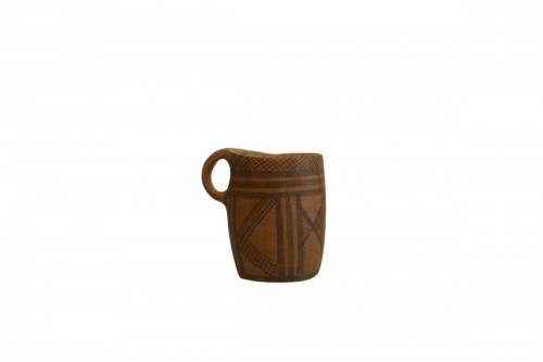 Neolithic earthenware handled cup in a "beer mug" form