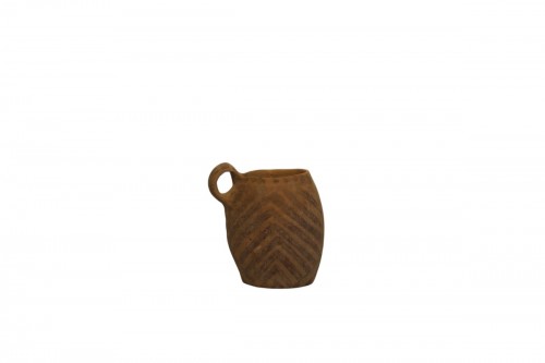 Neolithic earthenware handled cup in a "beer mug" form