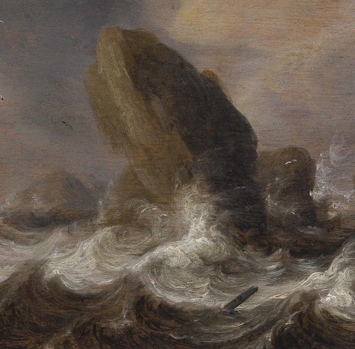 Julius Porcellis (1610 - 1645) - Ships in a Turbulent Sea  - 