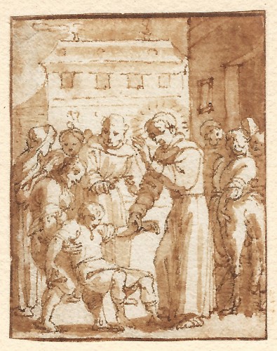 Pieter de Jode (1570 - 1634) - Quatre scènes de la vie d'un saint monastique - White Rose Fine Art