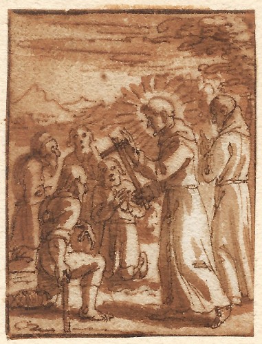 XVIIe siècle - Pieter de Jode (1570 - 1634) - Quatre scènes de la vie d'un saint monastique