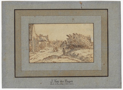 Tableaux et dessins Dessin, Aquarelle & Pastel - Josua de Grave (1643–1712) - Vue d'un Village