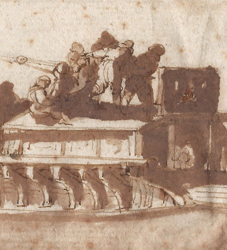 Abraham Casembroot (c.1593-1658) - Matelots levant un mât - Tableaux et dessins Style Louis XIII