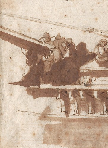 Tableaux et dessins Dessin, Aquarelle & Pastel - Abraham Casembroot (c.1593-1658) - Matelots levant un mât