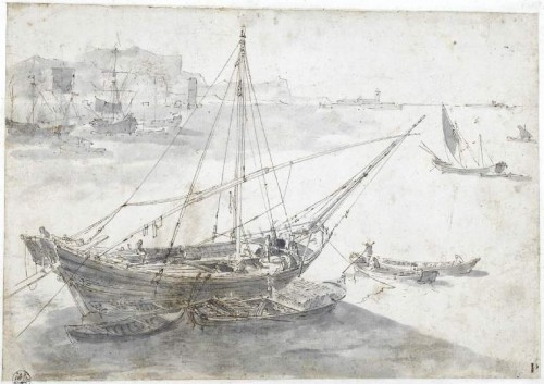 17th century - Abraham Casembroot (c.1593-1658)  - Shipmates Raising a Mast