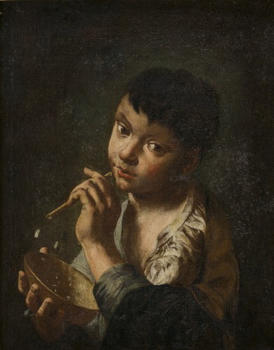 Domenico Magiotto (1713–1794) Boy Blowing BUbbles - Paintings & Drawings Style Louis XV