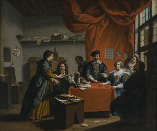 Jan Jozef Horemans I (1682–1759) Scène d'intérieur avec personnages  - Tableaux et dessins Style 