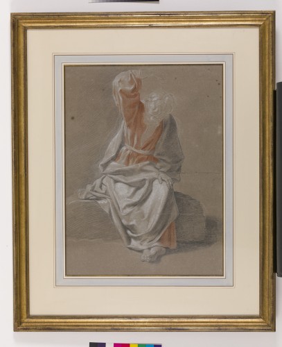 Johann Justin Preissler (1698–1771) Étude d'une figure drapée  - Tableaux et dessins Style 