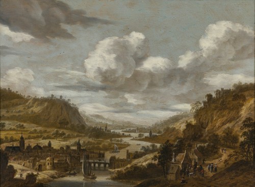 Dirck Verhaert (c.1610–c.1680) Paysage panoramique - Tableaux et dessins Style 