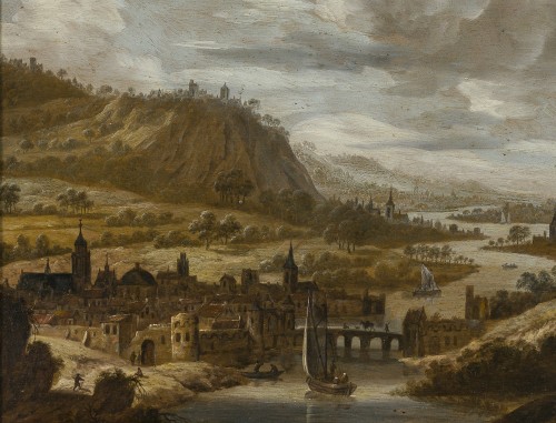 Paintings & Drawings  - Dirck Verhaert (c.1610–c.1680) Panoramic Landscape 