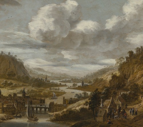 XVIIe siècle - Dirck Verhaert (c.1610–c.1680) Paysage panoramique