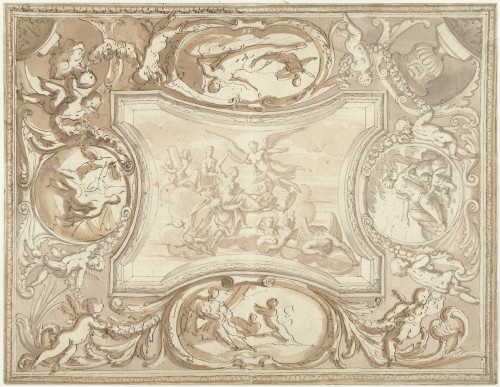 Antiquités - Matthaus Terwesten (1670–1757) - Dessin pour un Plafond