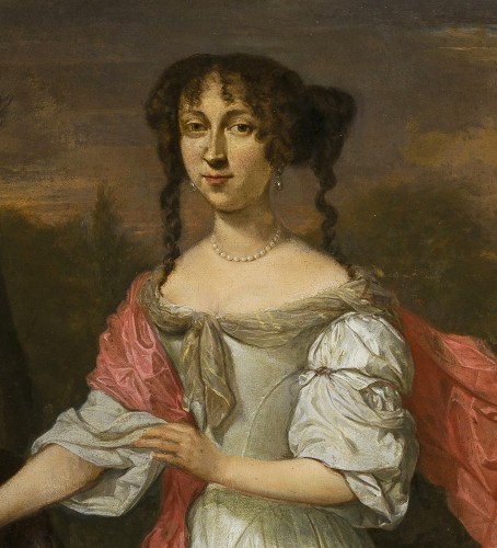 Tableaux et dessins Tableaux XVIIe siècle - Jan Verkolje (1650–1693) Portrait d'une dame accompagnée d'un page noir