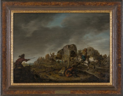 Matthias Scheits (c.1625/30–c.1700) - Une embuscade de calèche - Tableaux et dessins Style 